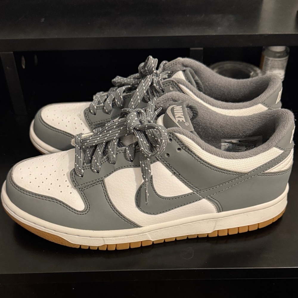 nike dunk gray reflective swoosh